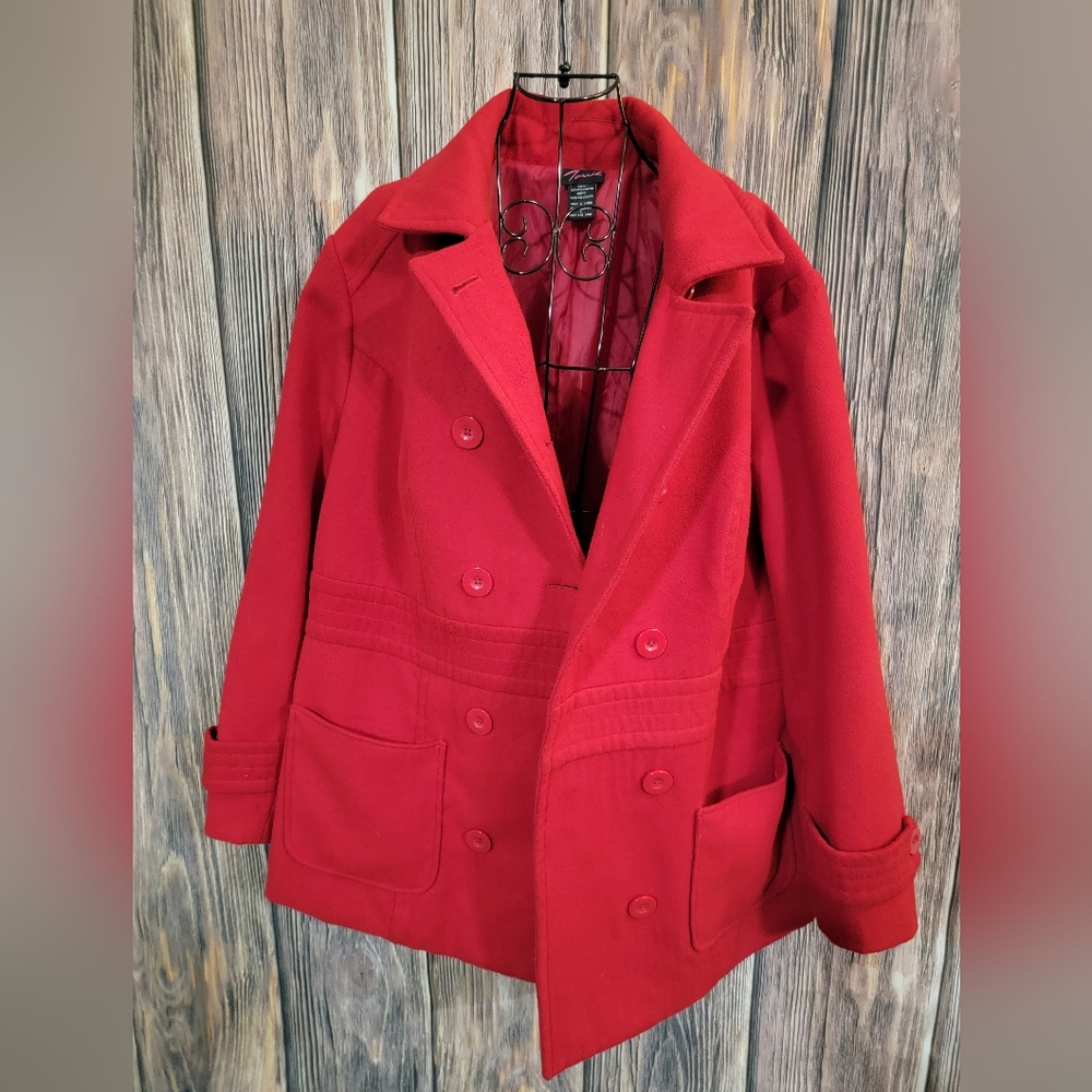 Torrid Red Coat size 1 with removable hood.